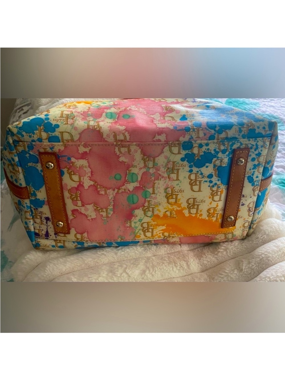 EUC XL Dooney & Bourke paint splatter tote - Picture 3 of 8